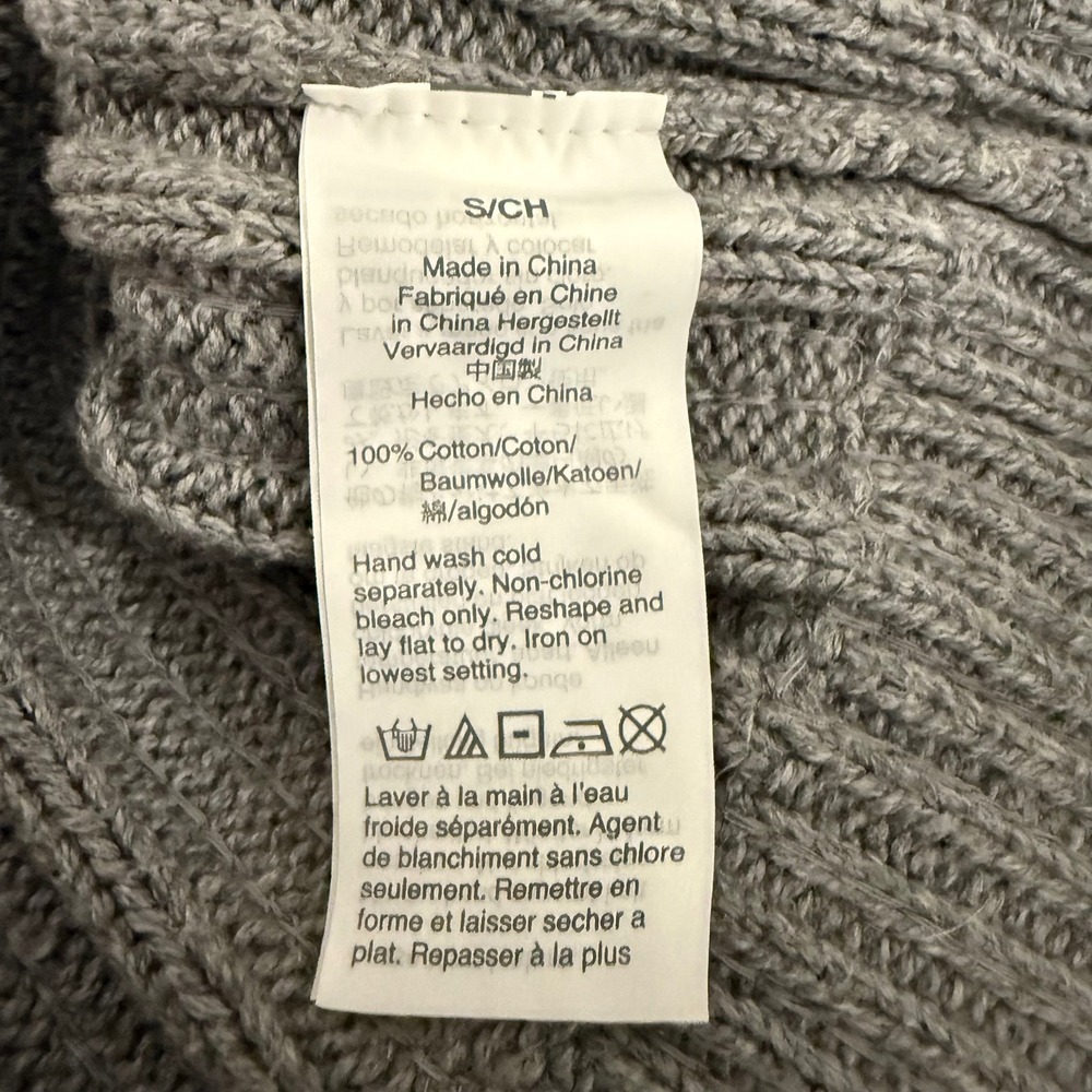 J Crew Collection Sweater Womens Small Gray Sequin Ribbed Knit Cotton AF017 - Picture 6 of 7